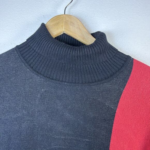 Chico's Women's large XL rayon blend color block sweater chicos turtleneck - Picture 3 of 9